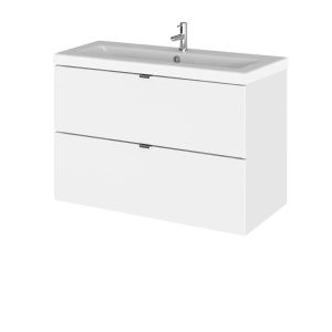 800mm Vanity Unit & Ceramic Basin - Hudson Reed CBI131A Gloss White, White colour ,image 1