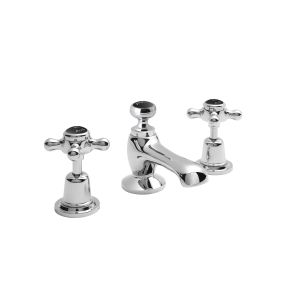 3 Tap Hole Basin Mixer - Hudson Reed BC407DX Chrome, Black/Chrome colour ,image 1