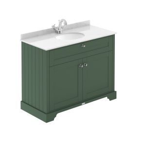 1000mm Cabinet & Marble Top (1TH) - Hudson Reed LOF877 Hunter Green, Green colour ,image 1