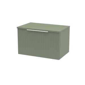 600mm Wall Hung Single Drawer Vanity & Worktop - Hudson Reed DFF894W Green, Green colour ,image 1