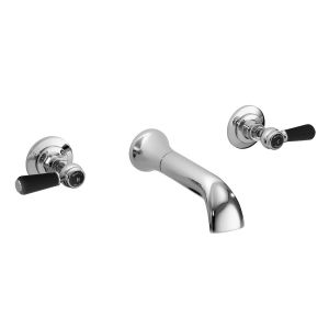 3 Tap Hole Wall Mounted Basin Mixer - Hudson Reed BC417HL Chrome, Chrome colour ,image 1