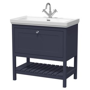 800mm Floor Standing Vanity & Basin 1TH - Hudson Reed BEX327A Blue, Blue colour ,image 1