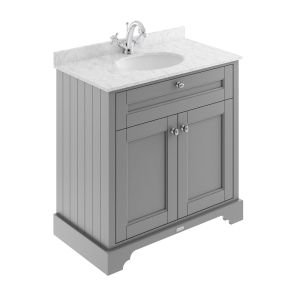 800mm Cabinet & Marble Top (1TH) - Hudson Reed LOF229 Storm Grey, Grey colour ,image 1