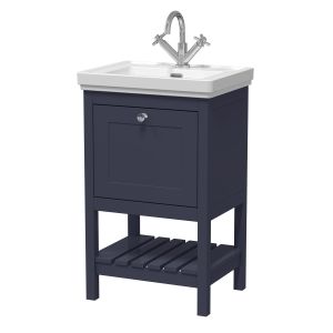 500mm Floor Standing Vanity & Basin 1TH - Hudson Reed BEX323A Blue, Blue colour ,image 1