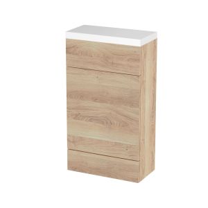 500mm Compact WC Unit & Polymarble Top - Hudson Reed CBI3004 Oak, Oak colour ,image 1