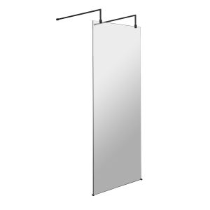 800mm Wetroom Screen with Arms and Feet - Hudson Reed BGPAF080 Matt Black, Black colour ,image 1
