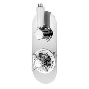 Traditional twin concealed valve with diverter - Nuie SELTW02 Chrome, Chrome colour ,image 1