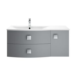 1000mm Cabinet & Basin - Left Hand - Hudson Reed SAR202L Dove Grey, Grey colour ,image 1