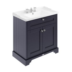 800mm Cabinet & Basin (3TH) - Hudson Reed LOF335 Twilight Blue, Blue colour ,image 1