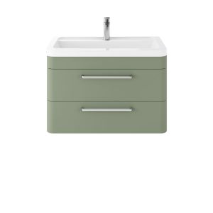 Wall Hung 800mm Cabinet & Basin - Hudson Reed SOL804A Green, Green colour ,image 1