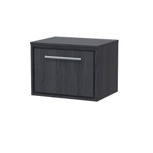 600mm Wall Hung Single Drawer Vanity with Worktop - Hudson Reed LIL2222W Grey, Grey colour ,image 1