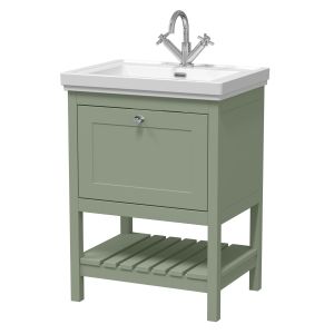 600mm Floor Standing Vanity & Basin 1TH - Hudson Reed BEX825A Green, Green colour ,image 1