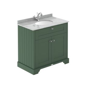 800mm Cabinet & Marble Top (1TH) - Hudson Reed LOF829 Hunter Green, Green colour ,image 1