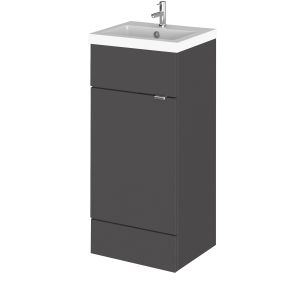 400mm Vanity Unit & Basin - Hudson Reed CBI923 Gloss Grey, Grey colour ,image 1