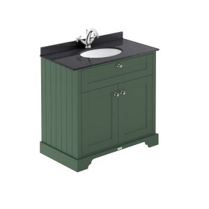 800mm Cabinet & Marble Top (1TH) - Hudson Reed LOF827 Hunter Green, Green colour ,image 1