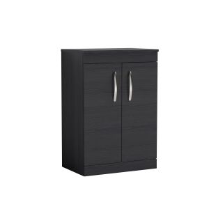 600mm Floor Standing Vanity With Worktop - Nuie ATH026W Charcoal Black, Hacienda Black colour ,image 1