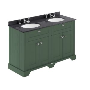 1200mm Cabinet & Double Marble Top (3TH) - Hudson Reed LOF866 Hunter Green, Green colour ,image 1