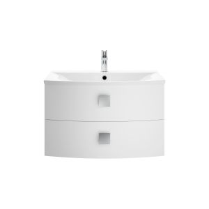 700mm Cabinet & Basin - Hudson Reed SAR101 Moon White, White colour ,image 1