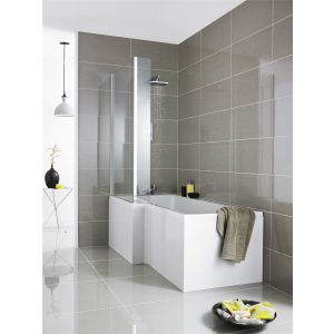 1500mm square showerbath front panel - Nuie WBS302 White, White colour ,image 2