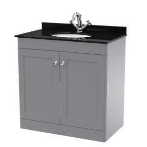 800mm Floor Standing 2 Door Vanity & Marble Top 1TH - Nuie CLC226BR1 Grey, Grey colour ,image 1