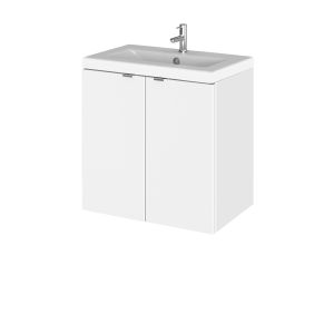 500mm Vanity Unit & Ceramic Basin - Hudson Reed CBI140A Gloss White, White colour ,image 1