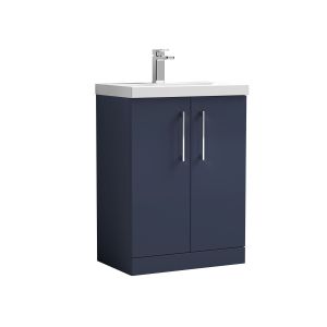 600mm Floor Standing 2-Door Vanity & Basin 3 - Nuie ARN2903D Blue, Blue colour ,image 1