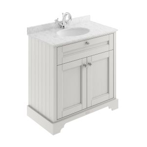 800mm Cabinet & Marble Top (1TH) - Hudson Reed LOF429 Timeless Sand, Grey colour ,image 1