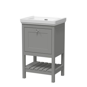 500mm Floor Standing Vanity & Basin 0TH - Hudson Reed BEX223H Grey, Grey colour ,image 1
