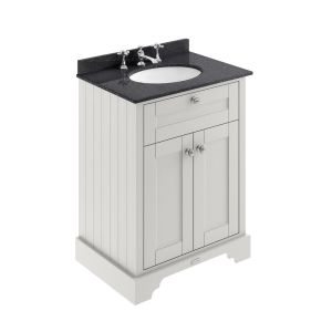 600mm Cabinet & Marble Top (3TH) - Hudson Reed LOF424 Timeless Sand, Grey colour ,image 1