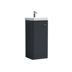 400mm Floor Standing 1 Door Unit & Basin - Nuie COR1402 Black, Black colour ,image 1