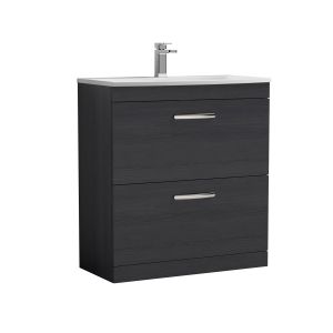 800mm Floor Standing Vanity With Basin 4 - Nuie ATH054G Charcoal Black, Hacienda Black colour ,image 1