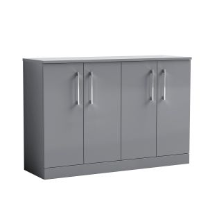 1200mm Floor Standing 4 Door Vanity & Worktop - Nuie ARN2203W2 Grey, Grey colour ,image 1
