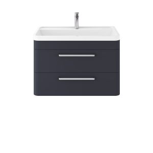 Wall Hung 800mm Cabinet & Basin - Hudson Reed SOL304 Indigo Blue, Blue colour ,image 1