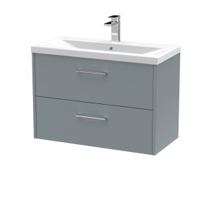 800mm Wall Hung 2 Drawer Vanity & Basin 1 - Hudson Reed JNU2326A Grey, Grey colour ,image 1
