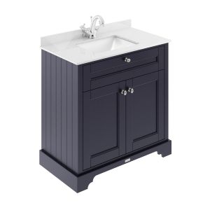 800mm Cabinet & Marble Top (1TH) - Hudson Reed LOF328S Blue, Blue colour ,image 1
