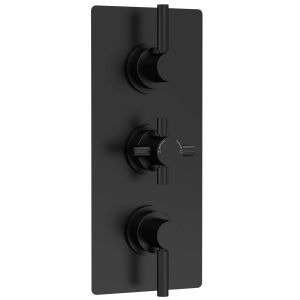Triple Thermostatic Shower Valve - Hudson Reed A4003 Black, Black colour ,image 1