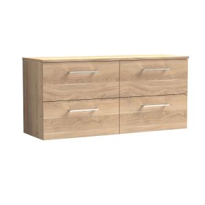 1200mm Wall Hung 4-Drawer Vanity & Worktop - Nuie ARN3024W2 Oak, Oak colour ,image 1