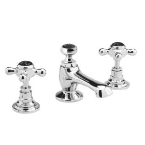 3 Tap Hole Basin Mixer - Hudson Reed BC407HX Chrome, Black/Chrome colour ,image 1