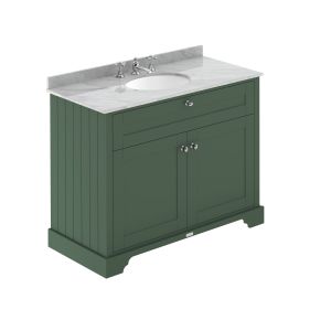 1000mm Cabinet & Marble Top (3TH) - Hudson Reed LOF881 Hunter Green, Green colour ,image 1