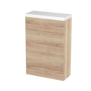 600mm Compact WC Unit & Polymarble Top - Hudson Reed CBI3019 Oak, Oak colour ,image 1