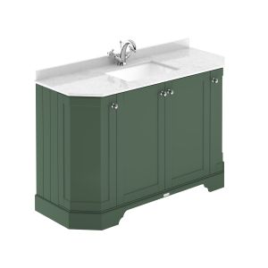 1200mm 4-Door Angled Unit & Marble Top 1TH - Hudson Reed LOF861 Hunter Green, Green colour ,image 1
