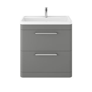 Floor Standing 800mm Cabinet & Basin - Hudson Reed SOL203 Cool Grey, Grey colour ,image 1