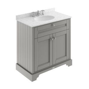 800mm Cabinet & Marble Top (3TH) - Hudson Reed LOF232 Storm Grey, Grey colour ,image 1