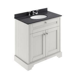 800mm Cabinet & Marble Top (3TH) - Hudson Reed LOF430 Timeless Sand, Grey colour ,image 1