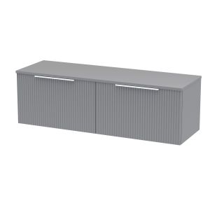 1200mm Wall Hung 2 Drawer Vanity & Worktop - Hudson Reed DFF294W2 Grey, Grey colour ,image 1