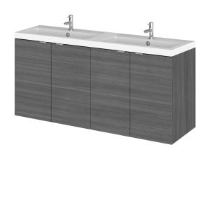 1200mm Vanity Unit & Double Basin - Hudson Reed CBI533 Anthracite Woodgrain, Brown/Grey colour ,image 1