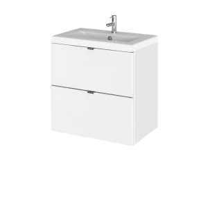 500mm Vanity Unit & Ceramic Basin - Hudson Reed CBI141A Gloss White, White colour ,image 1