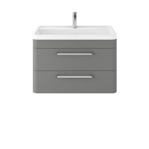 Wall Hung 800mm Cabinet & Basin - Hudson Reed SOL204 Cool Grey, Grey colour ,image 1