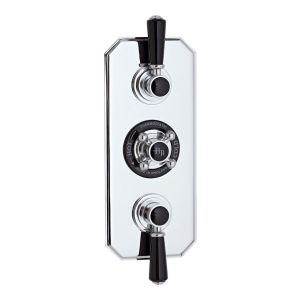 Triple Concealed Shower Valve With Diverter - Hudson Reed BTSVT005 Chrome, Black/Chrome colour ,image 1