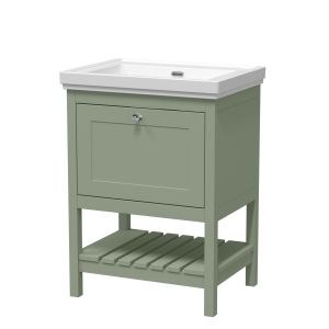 600mm Floor Standing Vanity & Basin 0TH - Hudson Reed BEX825H Green, Green colour ,image 1